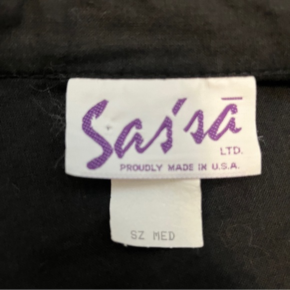 VINTAGE Black Tassle Fringe Western Dress with shiny buttons and ornamentation - Picture 7 of 8